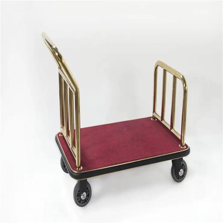 Stainless steel hotel iron serving hanger luggage cart hotel cart