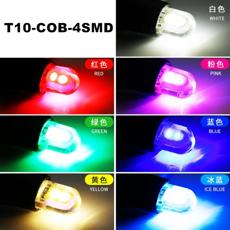 Cheapest LED T10 COB 4SMD Silicon Waterproof DC12V 194 W5W Car Side Marker Light Bulbs Factory