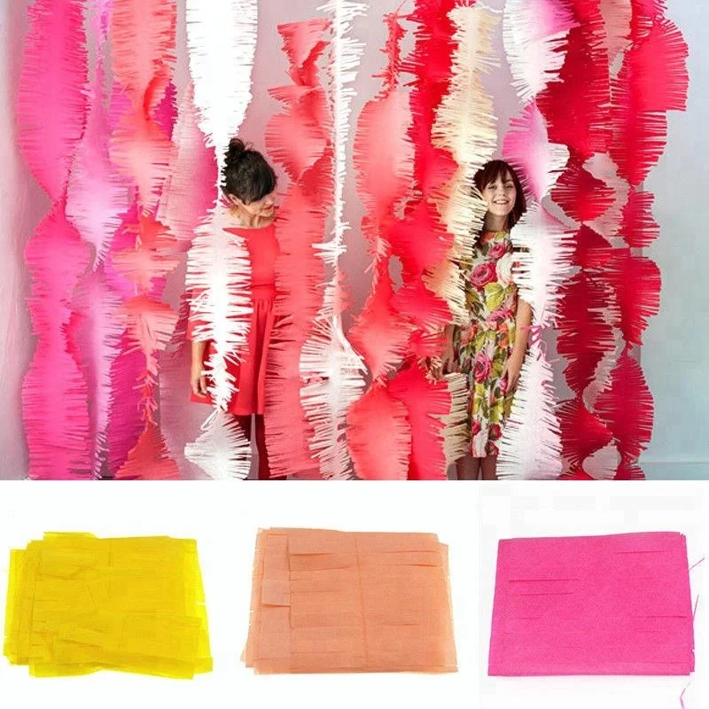 3M Fringed Party Streamers Tissue Paper Fringe Garland DIY Fringe Curtain  Banner Photo Backdrop Wedding Birthday Showers Decor