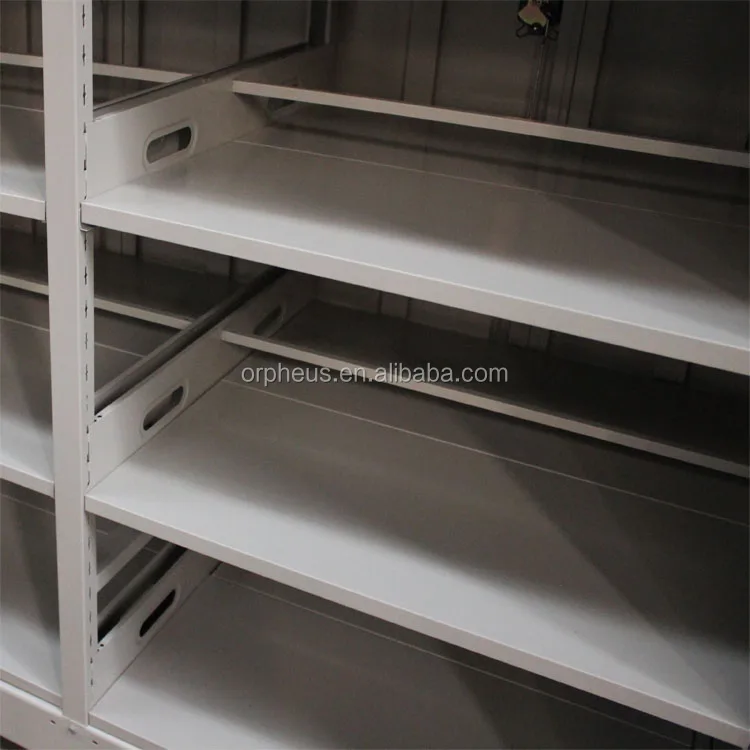 Filing Storage Cabinet Office Furniture Double Bank Archive Rack High Density Mechanical Mobile Storage Shelving
