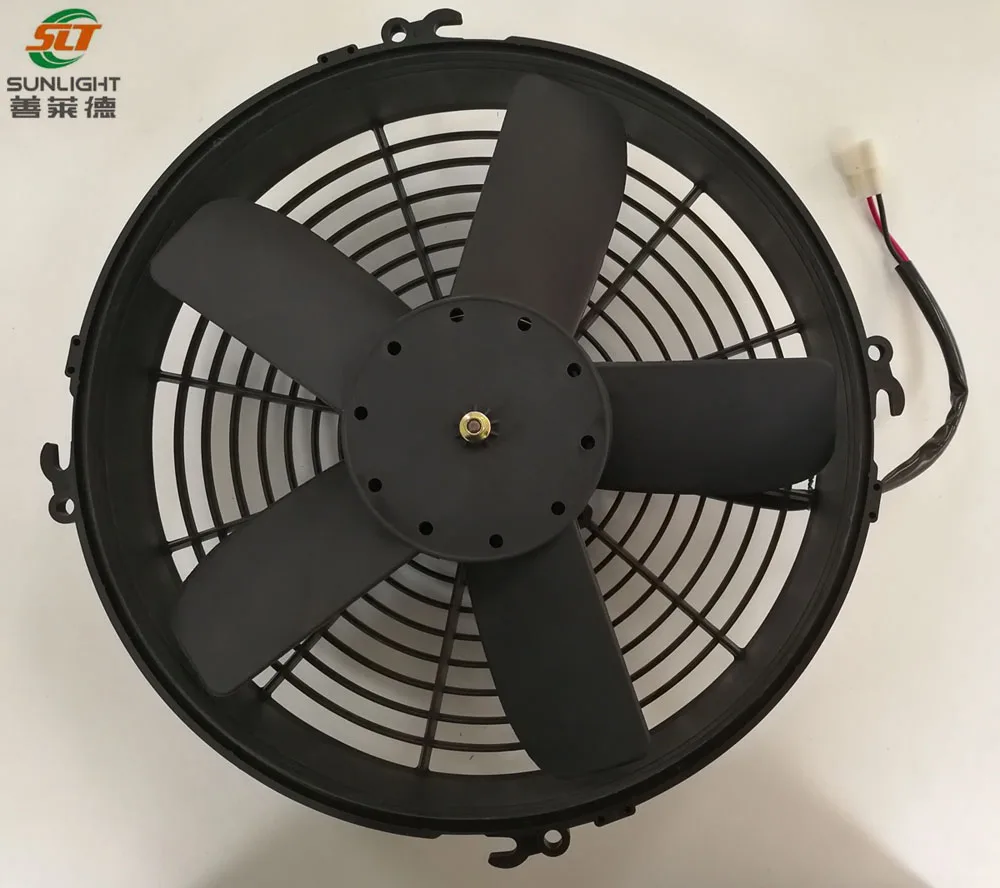 Italian 12V/24V Bus Condenser Axial Flow Fan 5 Blades DC for Cooling System/Air Conditioner for Restaurant & Industry