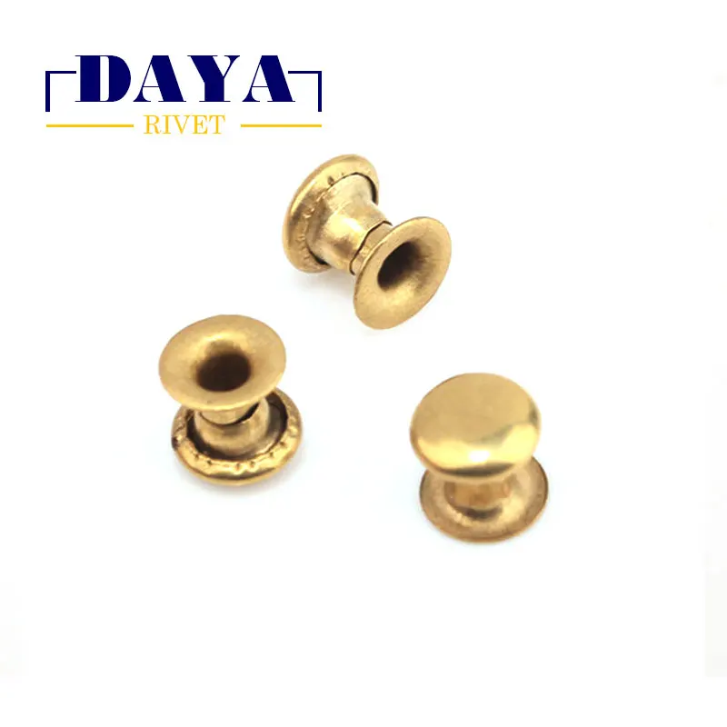 Лидер продаж двойное лицо 9*9 + 9 мм дешевые никель/Золотая кожа заклепки из нержавеющей стали с жемчужными заклепками