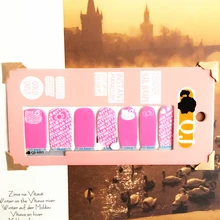 Pink White letter cat child Nail Arts Nail Sticker Waterproof Nail Decal Sticker Gel Polish French