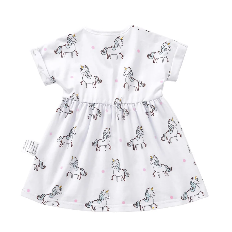 Princess Little Children Clothes Kids Girls Summer Dress Smocking Dress Clothes Short Sleeve Customized Beach Casual 2 to 7years