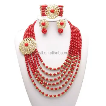 rani haar pearls four bead jewelry set/ wholesale nigeria bead jewelry set