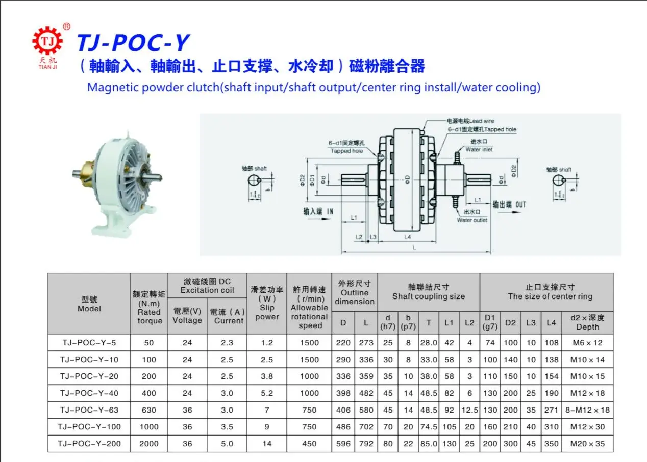 Steel Magnetic Powder Brake Clutch System Automated Torque Adjustment 24V OEM details