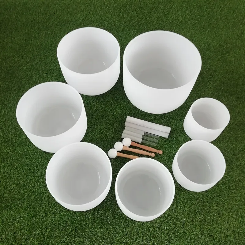 HF 14 Inch Root Chakra C Note Classic Frosted Quartz Crystal Singing Bowl With Carring Case