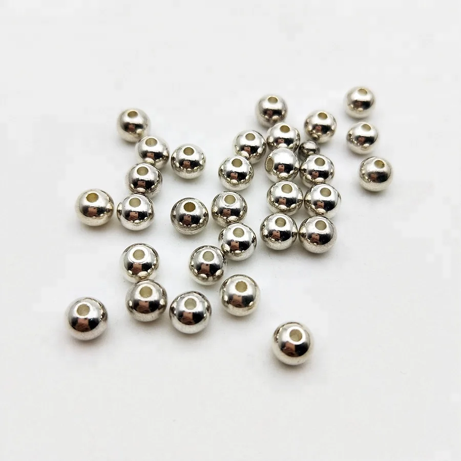 wholesale silver plated smooth metal round spacer