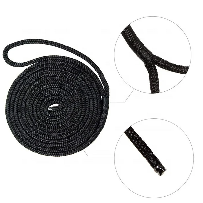 high quality to 50mm Dock line dock line hot sale double braided of nylon dock lines for marine accessories OEM