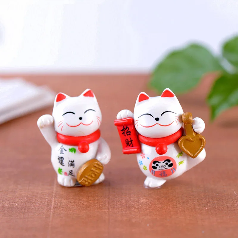 Figurines de Chat Porte-Bonheur en RéSine Japonaise Maneki Neko DéCoration de la Maison Figurines de Chat Porte-Bonheur en RéSine Japonaise Maneki Neko DéCoration de la Maison
