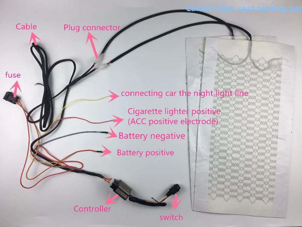Схема подключения подогрева сидений с алиэкспресс