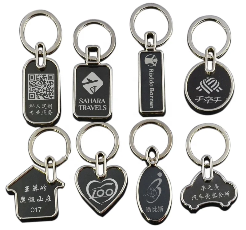 Promotion Car Shaped Metal Keyring Printing Both Side logo
