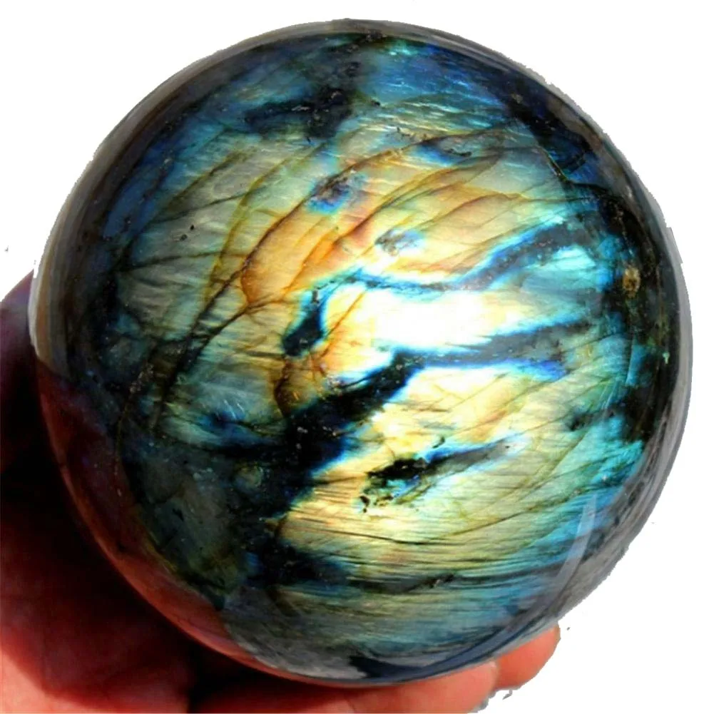 天然水晶球拉长石石石英水晶球奇妙的颜色 - buy crystal ball