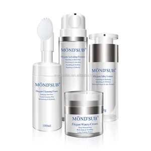 Cosmetics Brands Elegant Face Set 4 in 1 Cleansing Foam & Activating Serum & Silky Lotion & Watery Cream