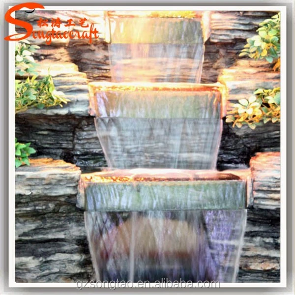 Song Tao Mini Three Steps Artificial Rockery Fountain Garden Waterfall