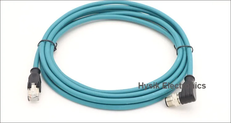 Simplify Installation M12 X-coded 8pin Angled Male to Rj45 Cable with