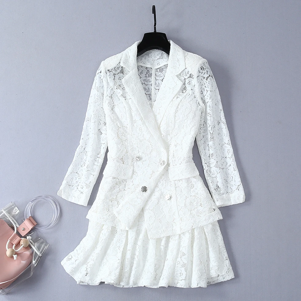 white lace blazer
