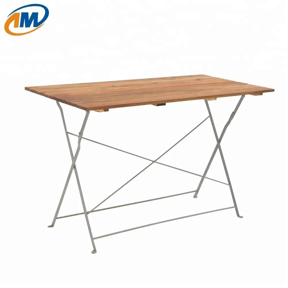 Meja Taman Meja Logam Lipat Kayu Sm W2202 Buy Metal Table