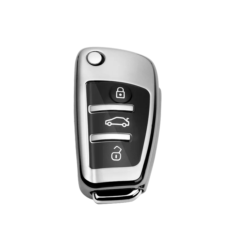 Чехол для ключей из ТПУ для Audi, Лидер продаж, автомобильные аксессуары, чехол для автомобильных ключей для Audi A1 A3 Q3 S3 с черной кнопкой