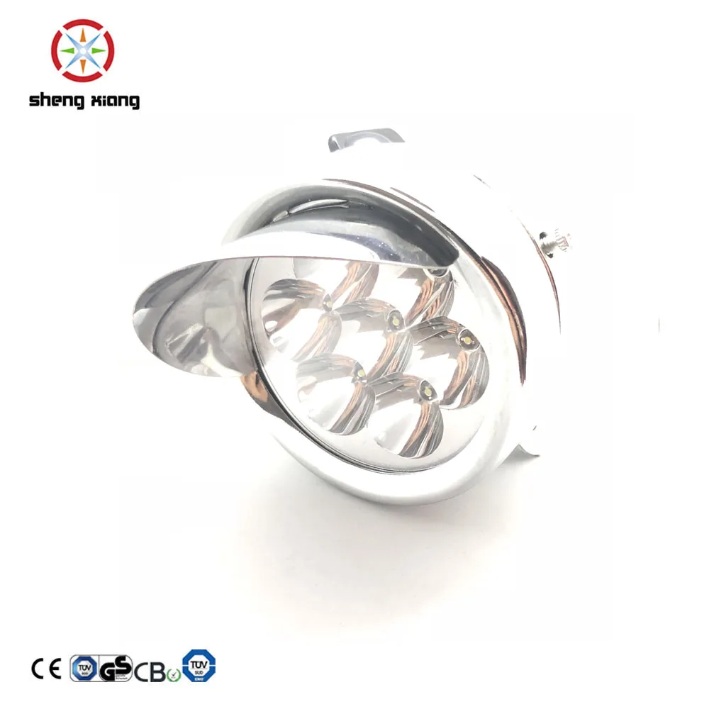 Винтажный велосипедный фонарь на батарейках с 7 светодиодами для Halley черного или хромированного цвета