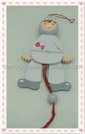 
Лучший подарок для детей деревянный кукольный клоун cетчатый рюкзак с затягивающимися кукол 