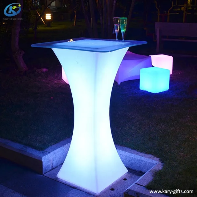 Rechargeable Portable Light up bar Table  Illuminated Led TableGlowing Led Cocktail Table