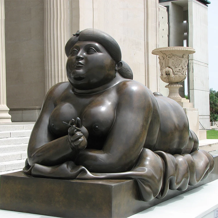 Life Size Famous Art Brass Woman Statue Bronze Sculpture of Nude Fat Lady