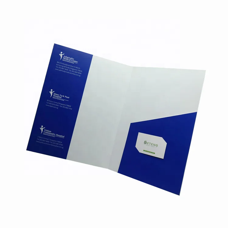 Promotional fancy file folder with flap presentation custom folder a4