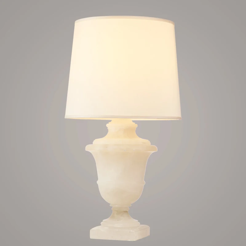 Home Decorn Led Table Lamps Light Desk Lamp Fabric Cloth L Pendent Lamp for Hotel Translucent Stone with White Electric 1PCS