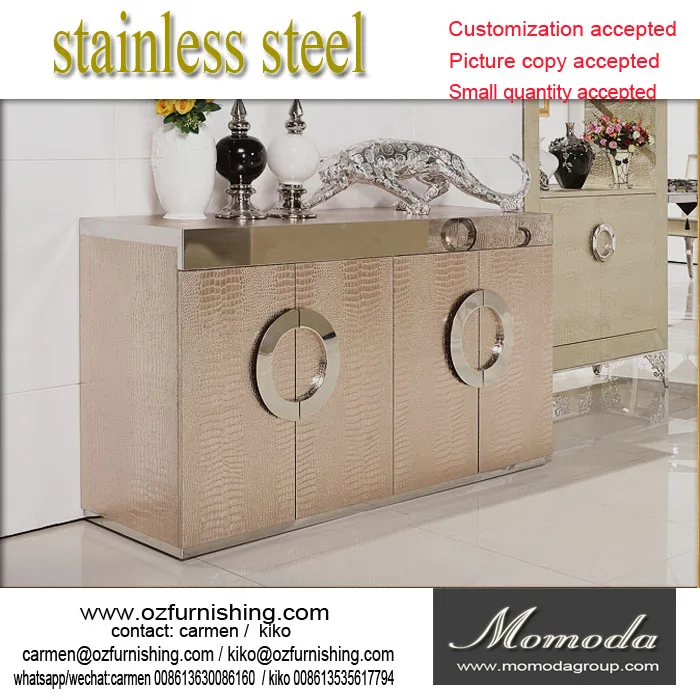 
 Современный буфетный столик F421 из нержавеющей стали, серебристый/золотистый, имитация кожи, роскошный неоклассический буфетный столик, обувной шкаф  