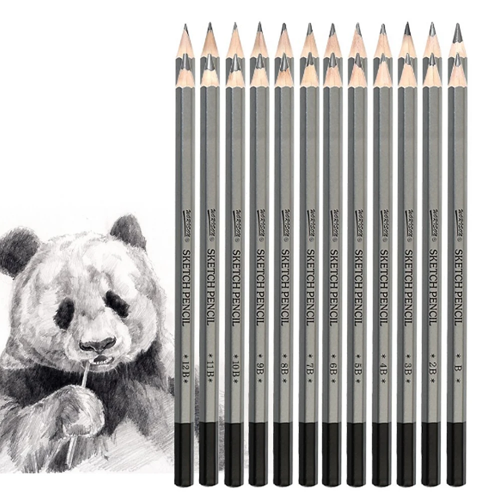 Pencils for sketching and shading 14B, 12B, 10B, 9B, 8B, 7B, 6B, 5B, 4B,  3B, 2B