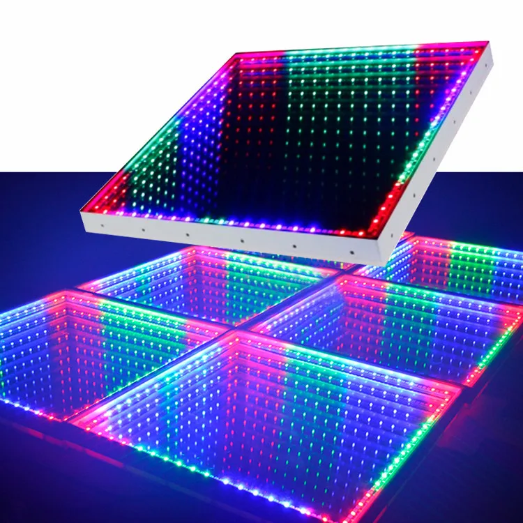 Professional Stage Lighting DMX512 Remote Control LED 3D Mirror Tempered Glass Wedding Stage Dance Floor