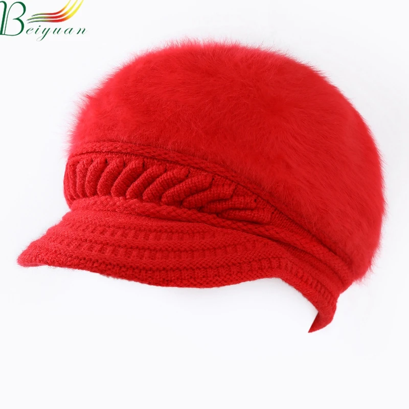Новая милая и стильная зимняя шапка, теплая вязаная шапка, женская зимняя шапка