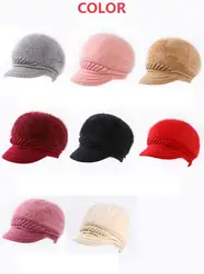 Новая милая и стильная зимняя шапка, теплая вязаная шапка, женская зимняя шапка