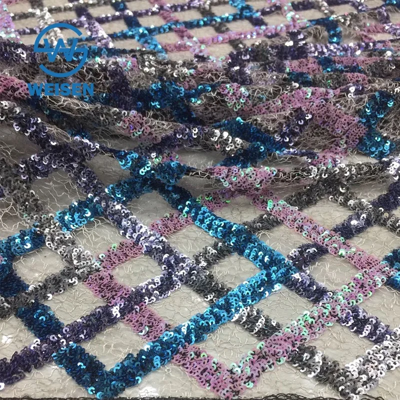 Квадратный алмаз вышивка танцевальное платье в одном стиле; Цветная в африканском стиле Геометрическая блесток ткань