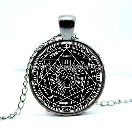 The Seal Of The Seven Archangels And Spirits Necklace Glass Photo ...