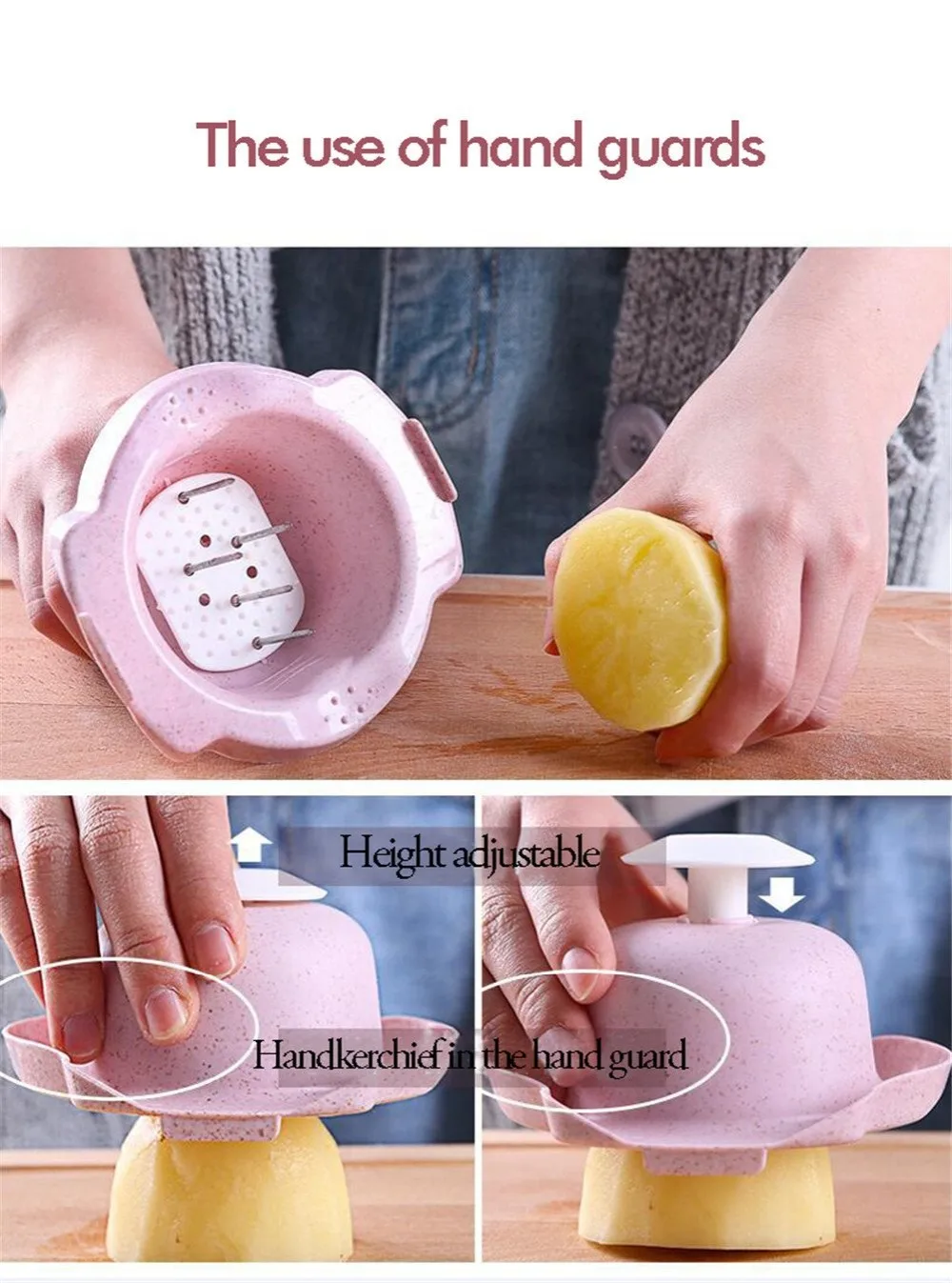 
Многофункциональная кухонная овощерезка, измельчитель из материала пшеничной соломы, овощерезка с шестью лезвиями 