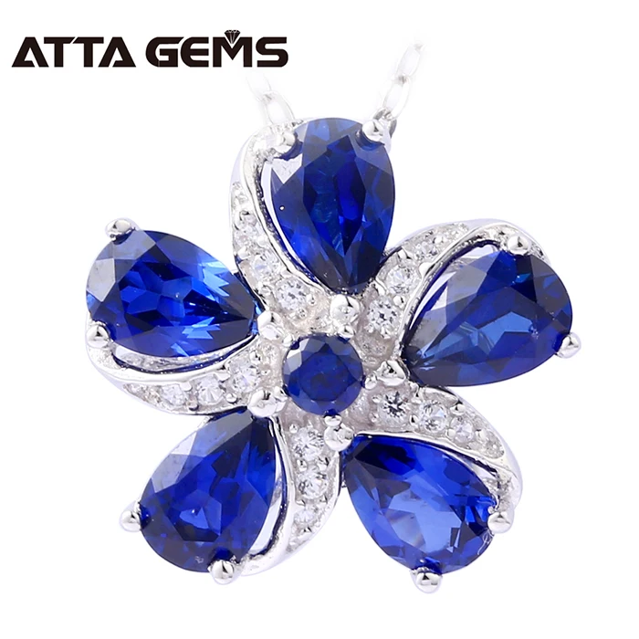 synthetic sapphire pendant