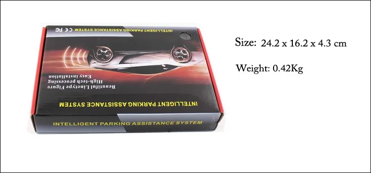 16MM Flat Radar Sensors Parking Sensor With 4 Sensors and LED Display Car Parking Assistance