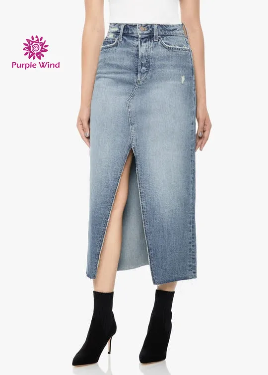 High Quality Women Dresses Clothing Straight Lady Jean Long Denim Skirts Wholesale Denim Skirts Dress