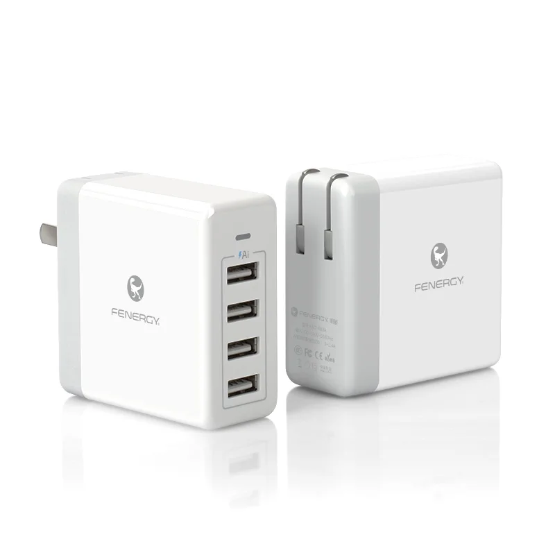 
OEM ODM manufacturer 22W 4.4A output multi port smart usb home charger with built in smart IC chip for mobile phone and tablet 