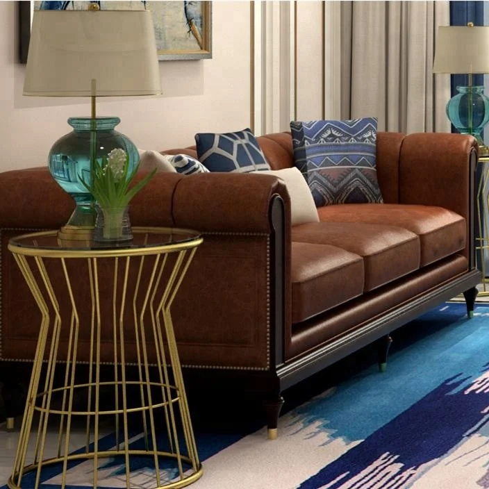 yoko クラシックレザーミニソファ 赤茶 クラシックレザーソファ 赤茶