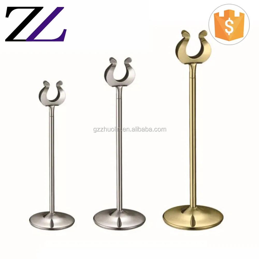 Catering Materials and Tools U Shape Brass Gold Stainless Steel Buffet Name Tag Holder Wedding Table Number Stands Malaysia