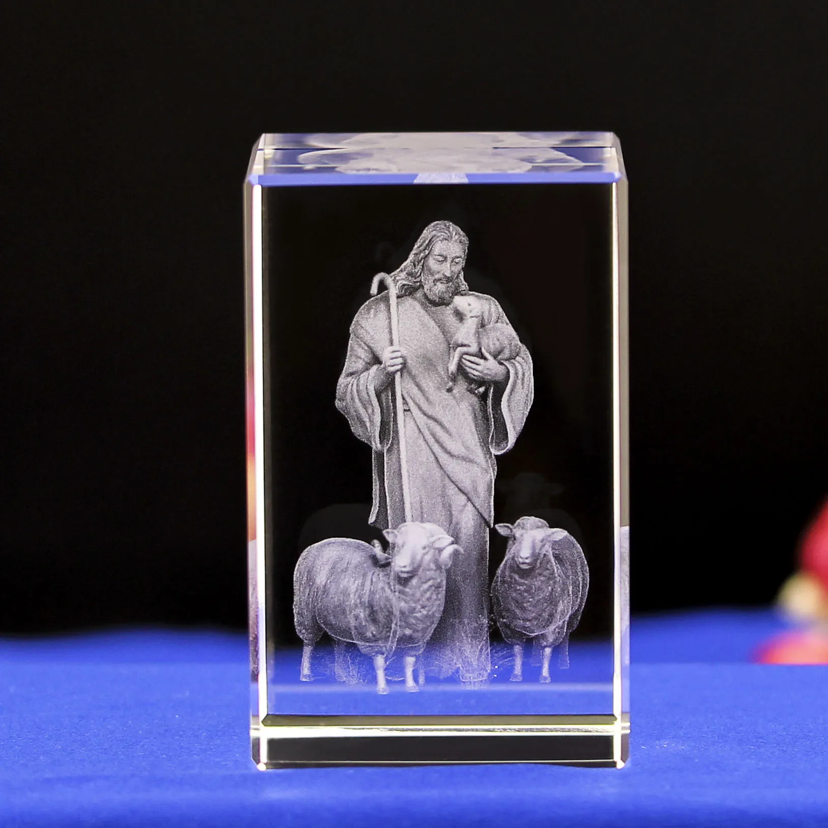 Customized 3D laser crystal block religious gifts manufacture