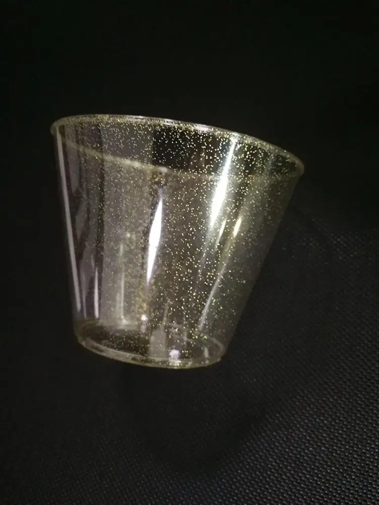 Пластиковая чашка с золотым блеском, 50 шт., 9 унций, 10 унций, 12 унций, 14 унций, 16 унций