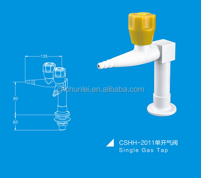 Один газовый Выпускной кран для лаборатории с ручкой из полипропилена