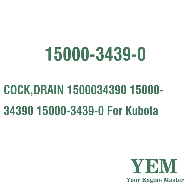 COCK DRAIN 1500034390 15000-34390 15000-3439-0 for Kubota Engine