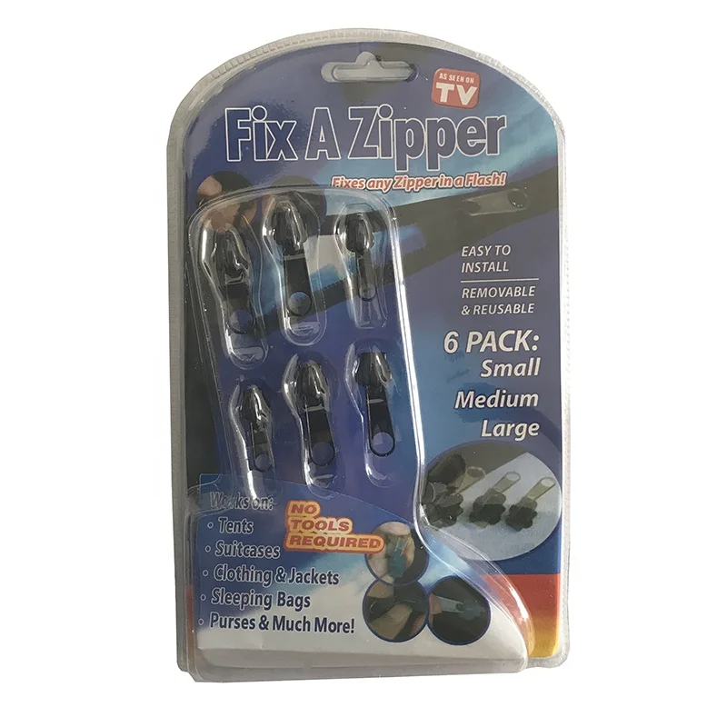 6 PCS/Bag Plastic Universal Fix A Zipper Repair Kit Replacement Zip Slider  Teeth - Buy 6 PCS/Bag Plastic Universal Fix A Zipper Repair Kit Replacement  Zip Slider Teeth Product on