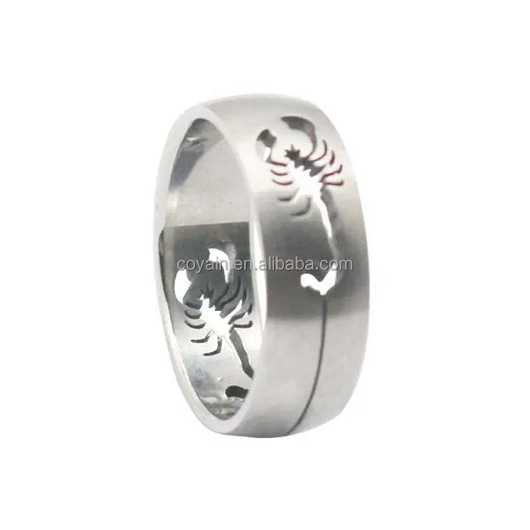 Bague en résine véritable scorpion : acier inoxydable réglable, bijoux effrayants - France