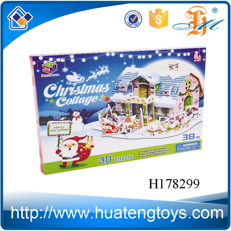 H178299 2015 новый продукт образования DIY рождественская деревня 3D головоломка для продажи